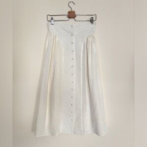 Bathsheva Bella Faux Pearl-Embellished Gathered Moire Midi Skirt